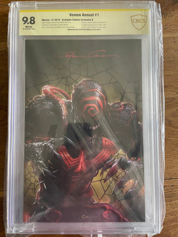 Venom Annual #1 (Cover B) CBCS SS 9.8 - Signed by Clayton Crain